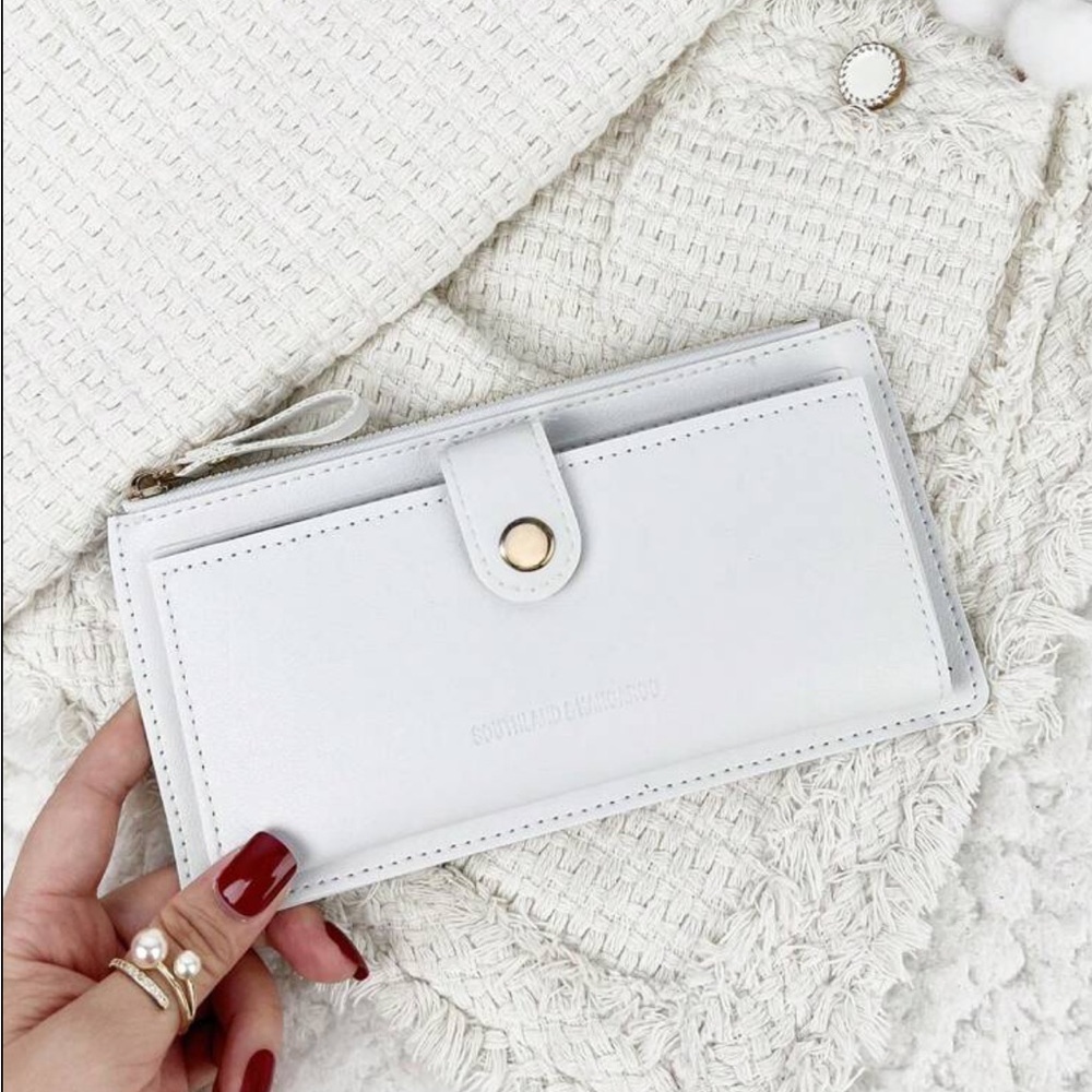 ⚠️Clearance White Long Fold-over And Zipper Wallet - Picture 4 of 6